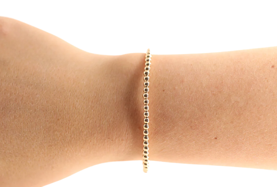 3mm Gold Beaded Bracelet
