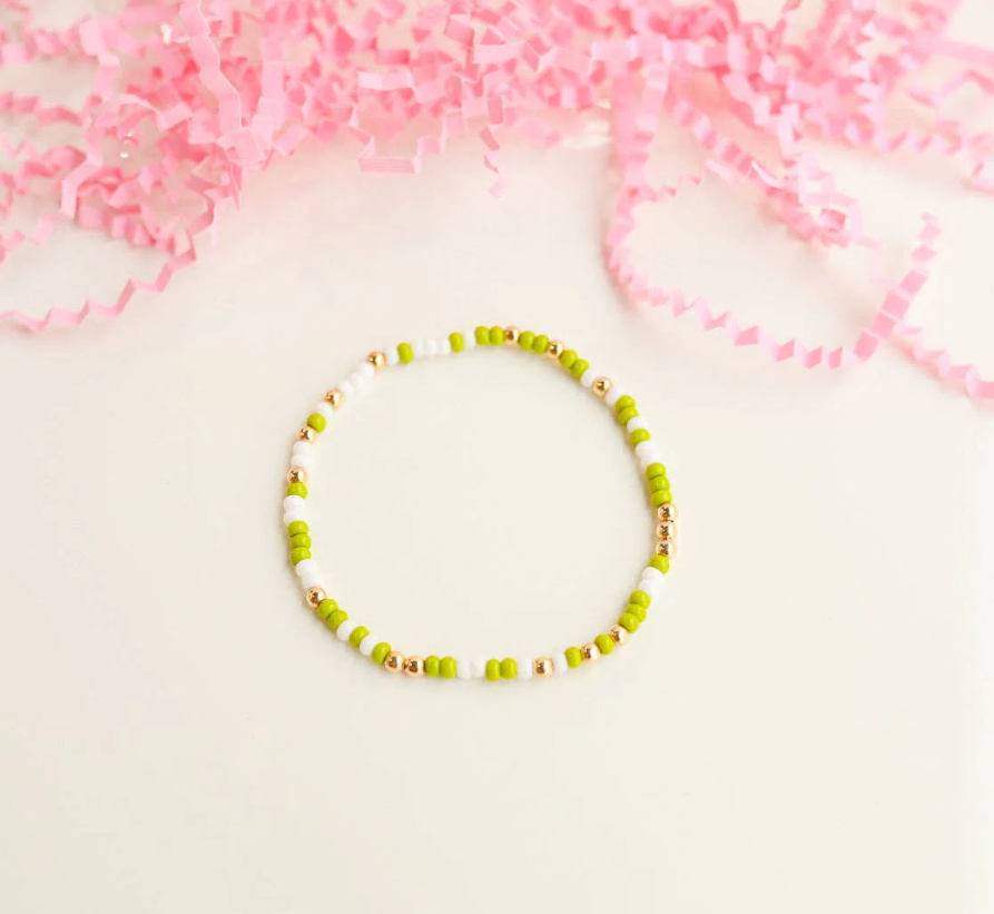 White + Lime Sprinkle Bracelet