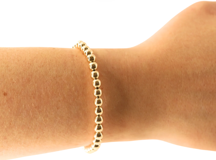 5mm Gold Beaded Bracelet