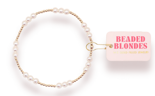 ILY Pearl + Gold Beaded Bracelet