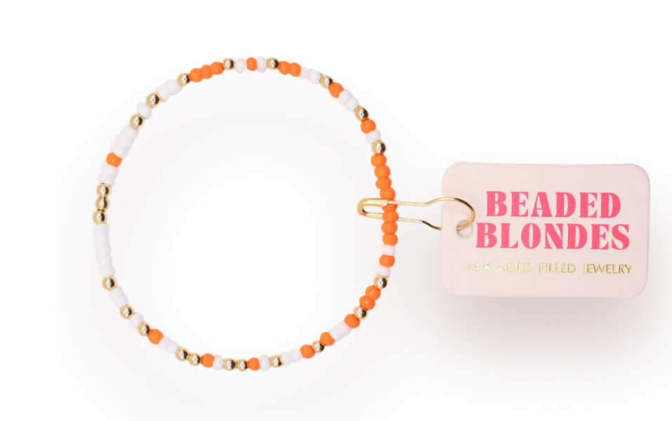 Orange + White Sprinkle Bracelet