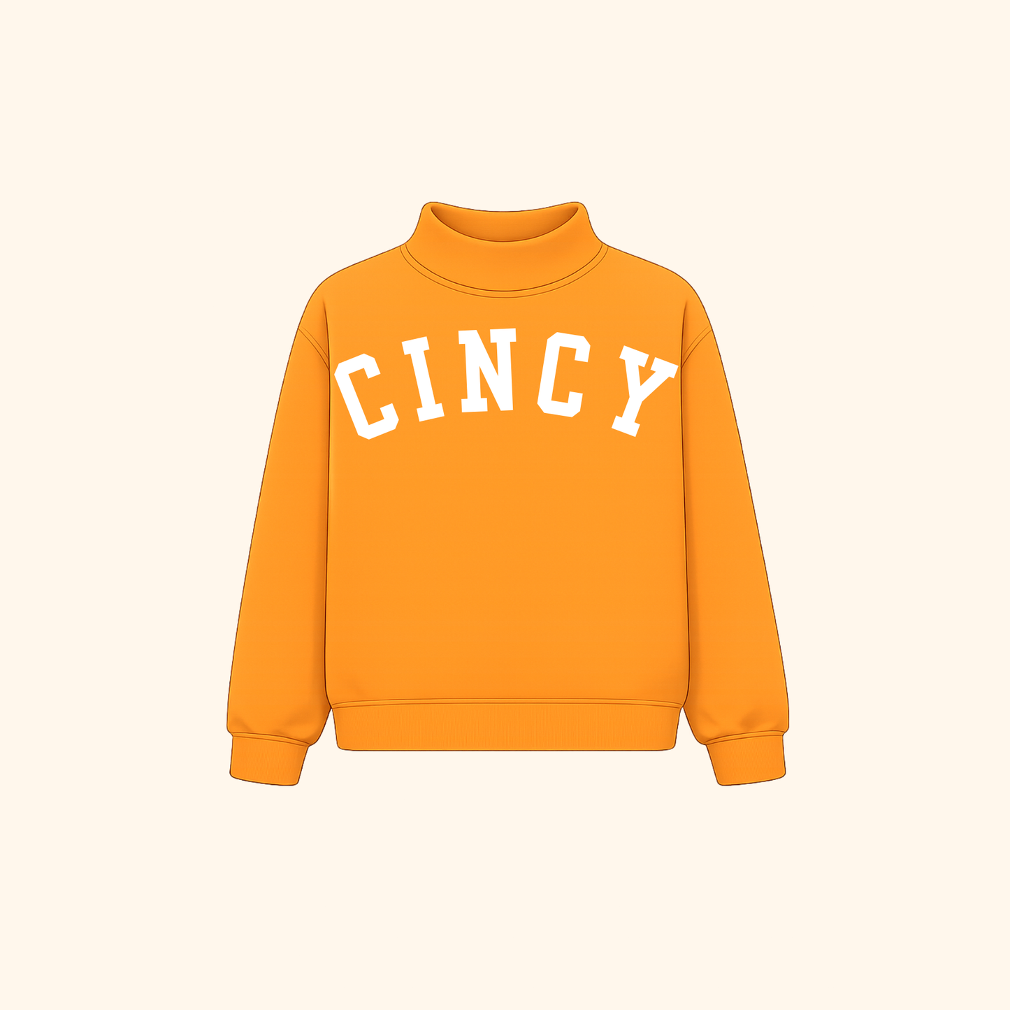 Cincy Mockneck - Orange/White (PREORDER)