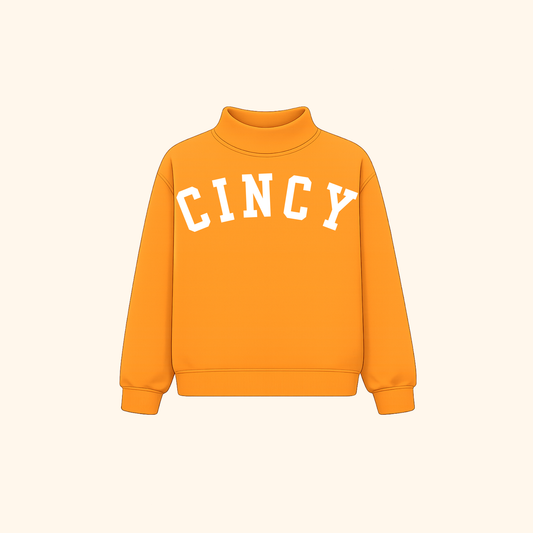 Cincy Mockneck - Orange/White (PREORDER)