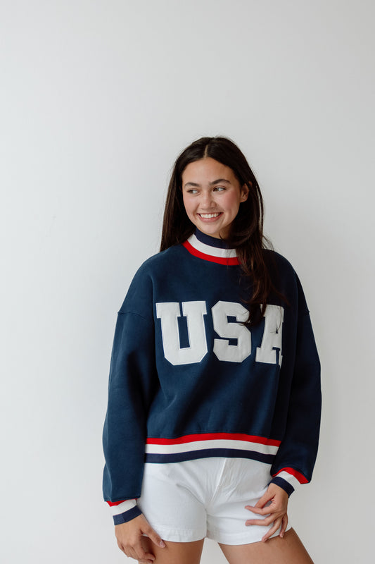 USA Mockneck - Navy