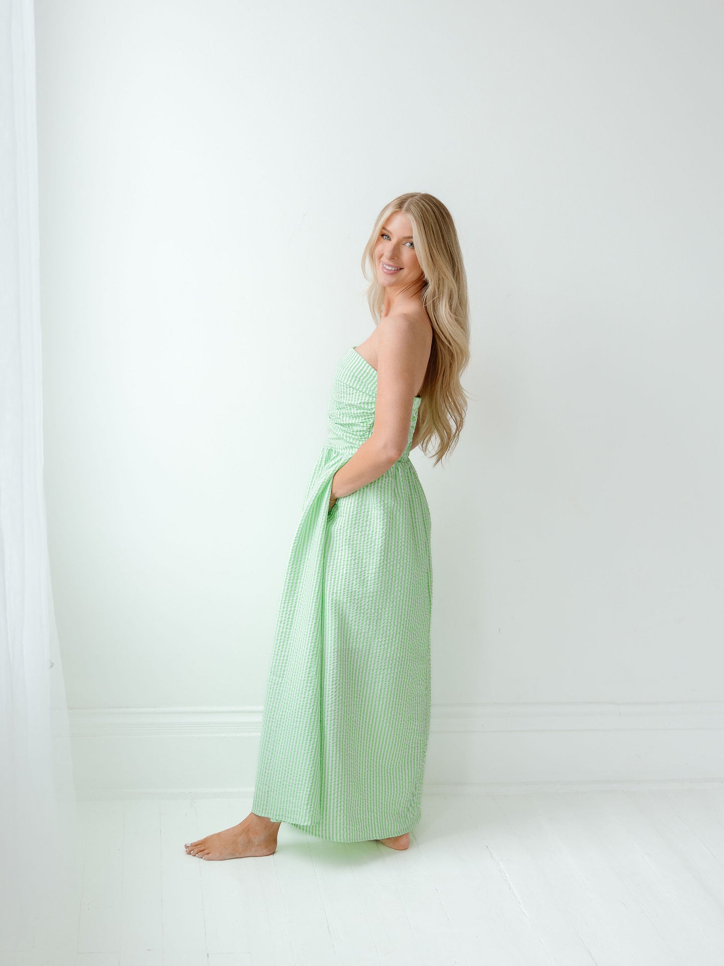 Verde Stripe Maxi Dress