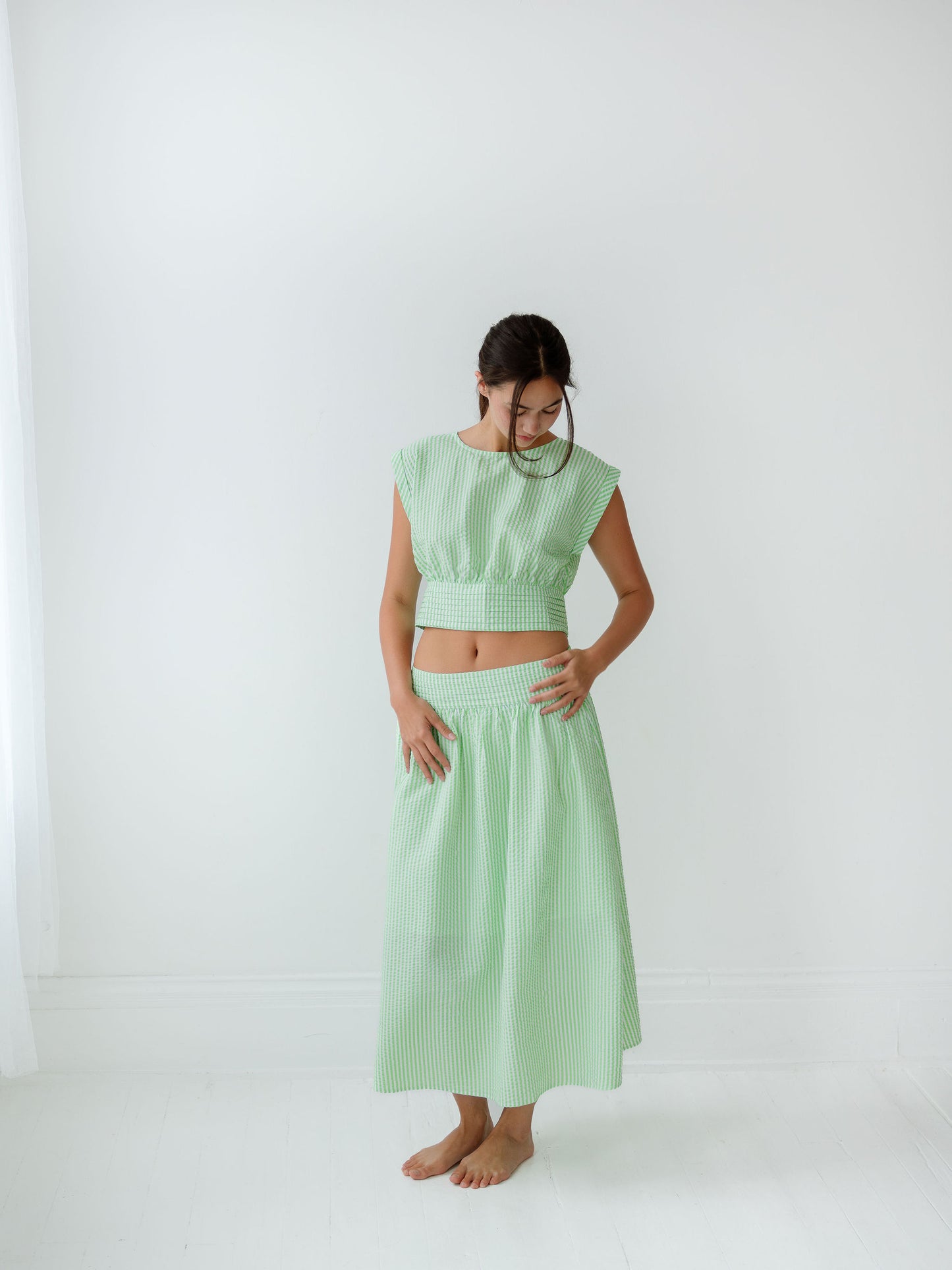 Verde Stripe Skirt