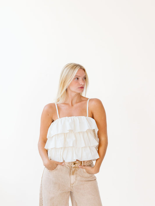 Aimee Cotton Top - Porcelain Cream