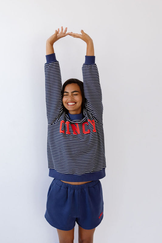 Harbor Stripe Cincy Mockneck