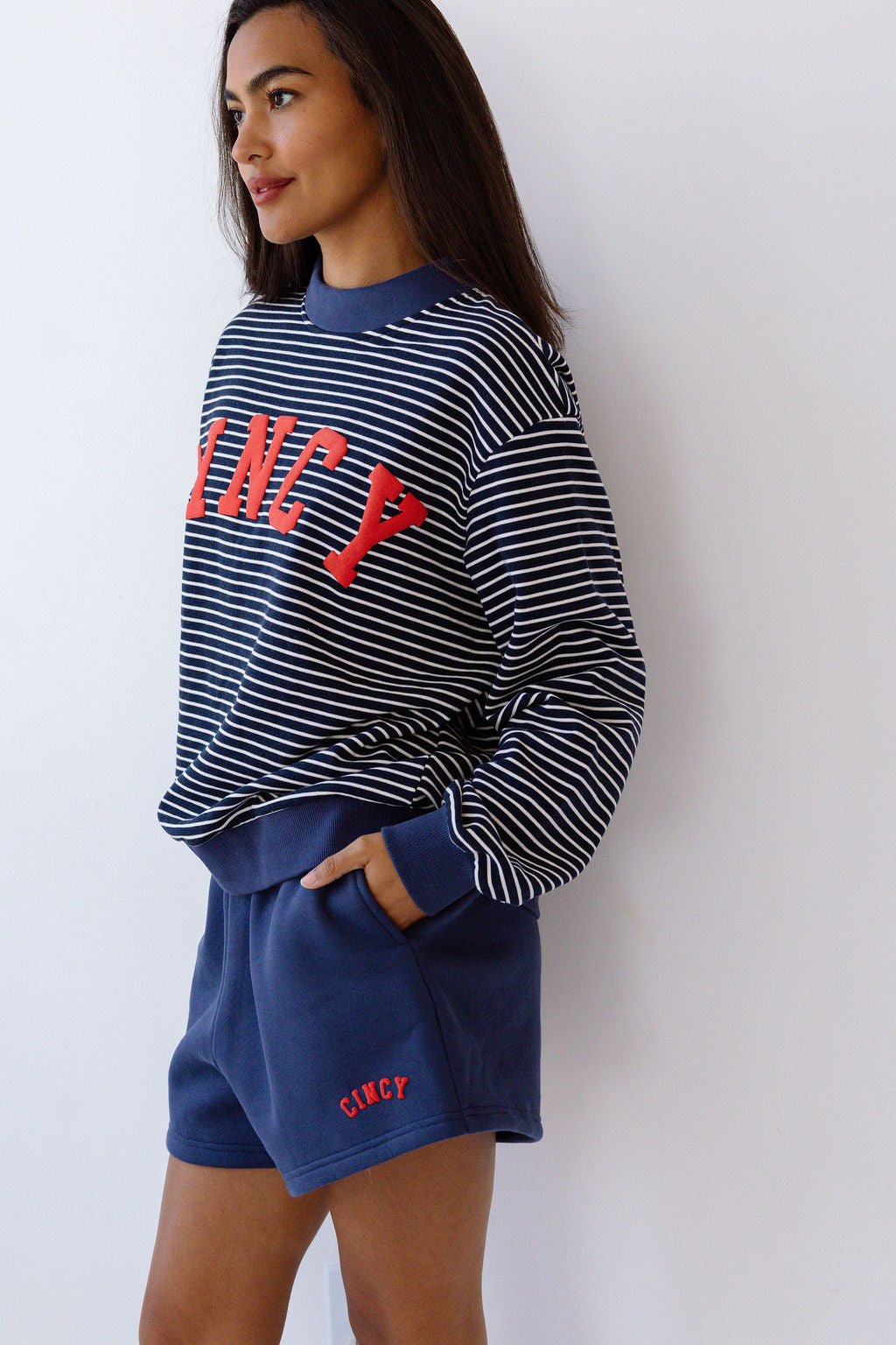 Harbor Stripe Cincy Mockneck