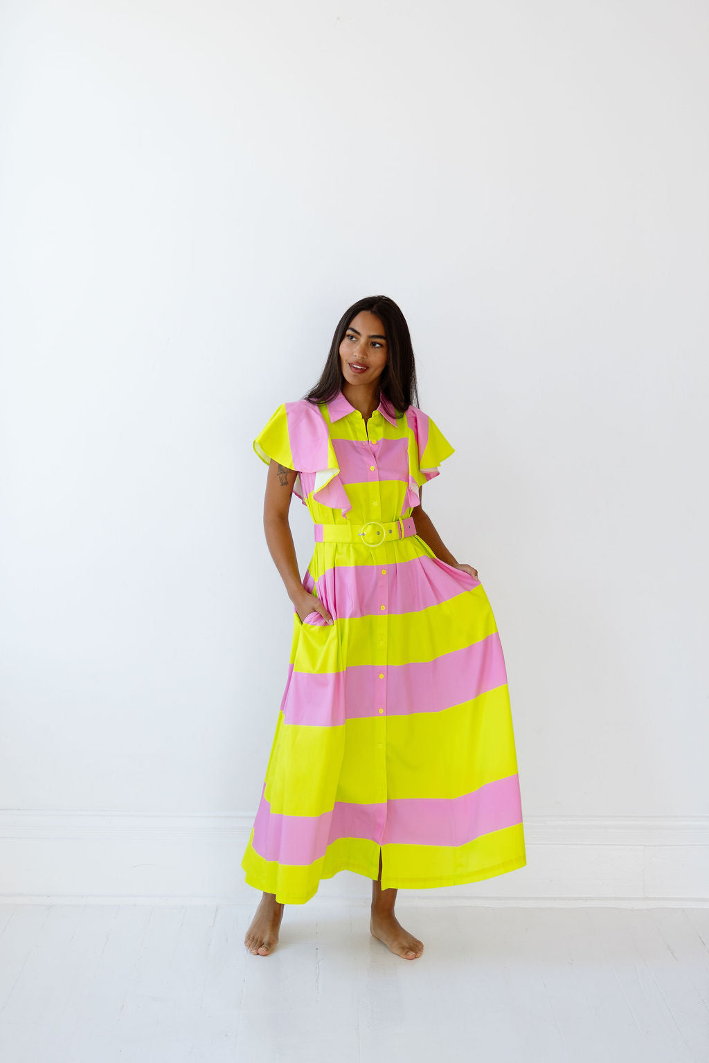 Rose Dress- Cabana Stripe