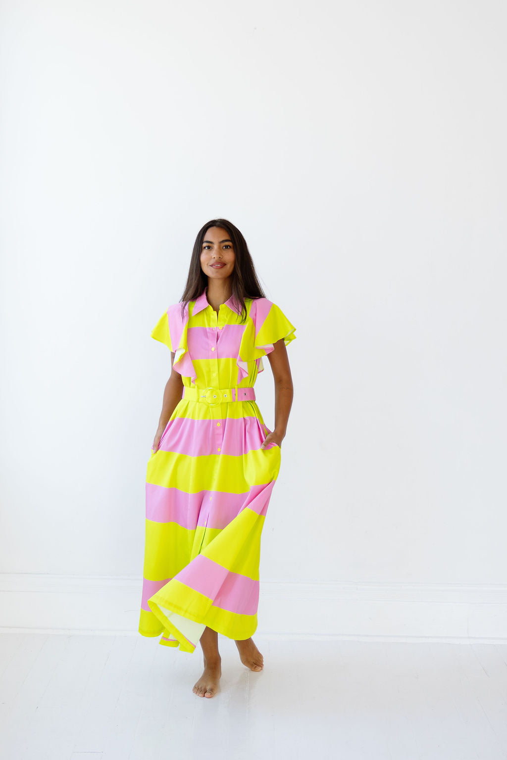 Rose Dress- Cabana Stripe