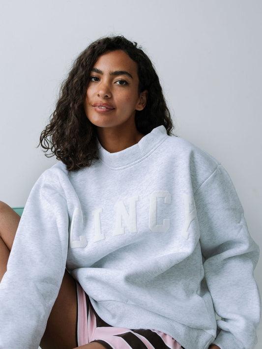 Cincy Mockneck - Ash Gray/White