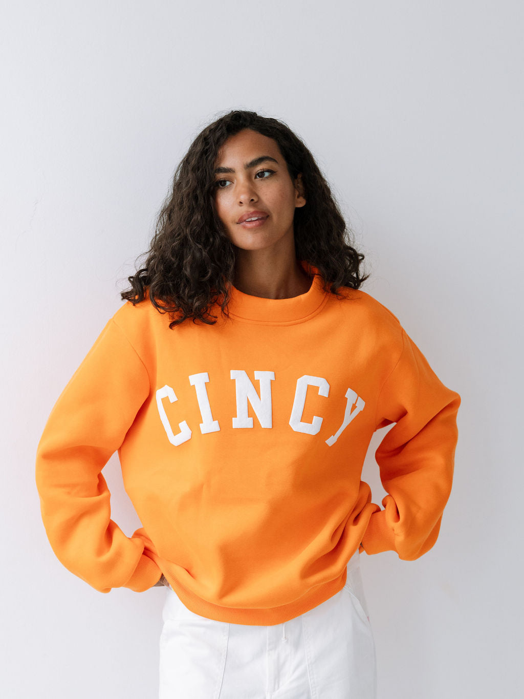 Cincy Mockneck - Orange/White