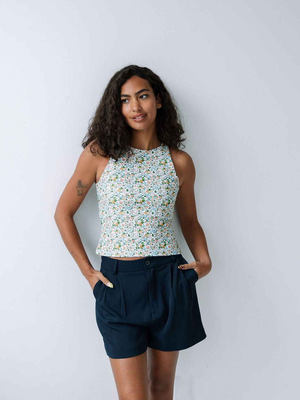 Navy Trouser Shorts