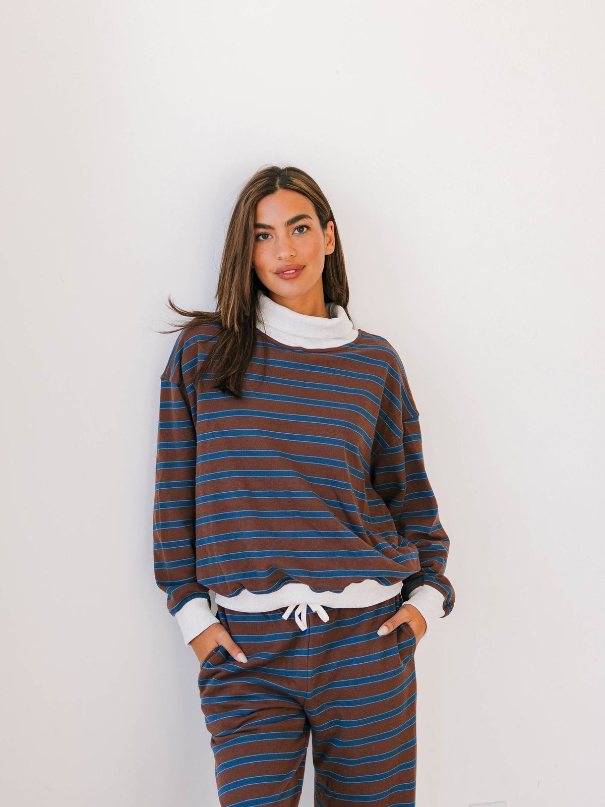Winnie Stripe Mockneck