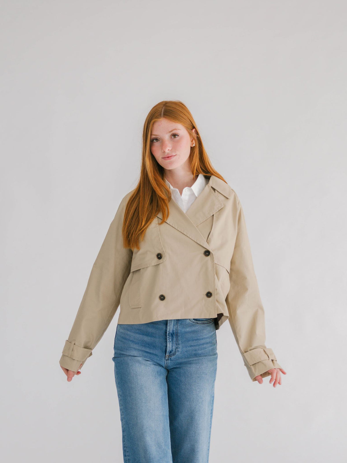 Sylvie Cropped Trench Jacket