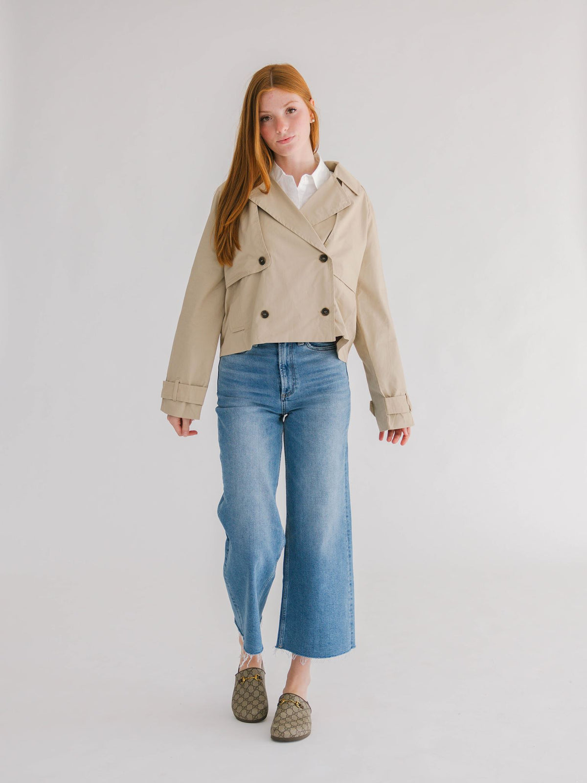 Sylvie Cropped Trench Jacket