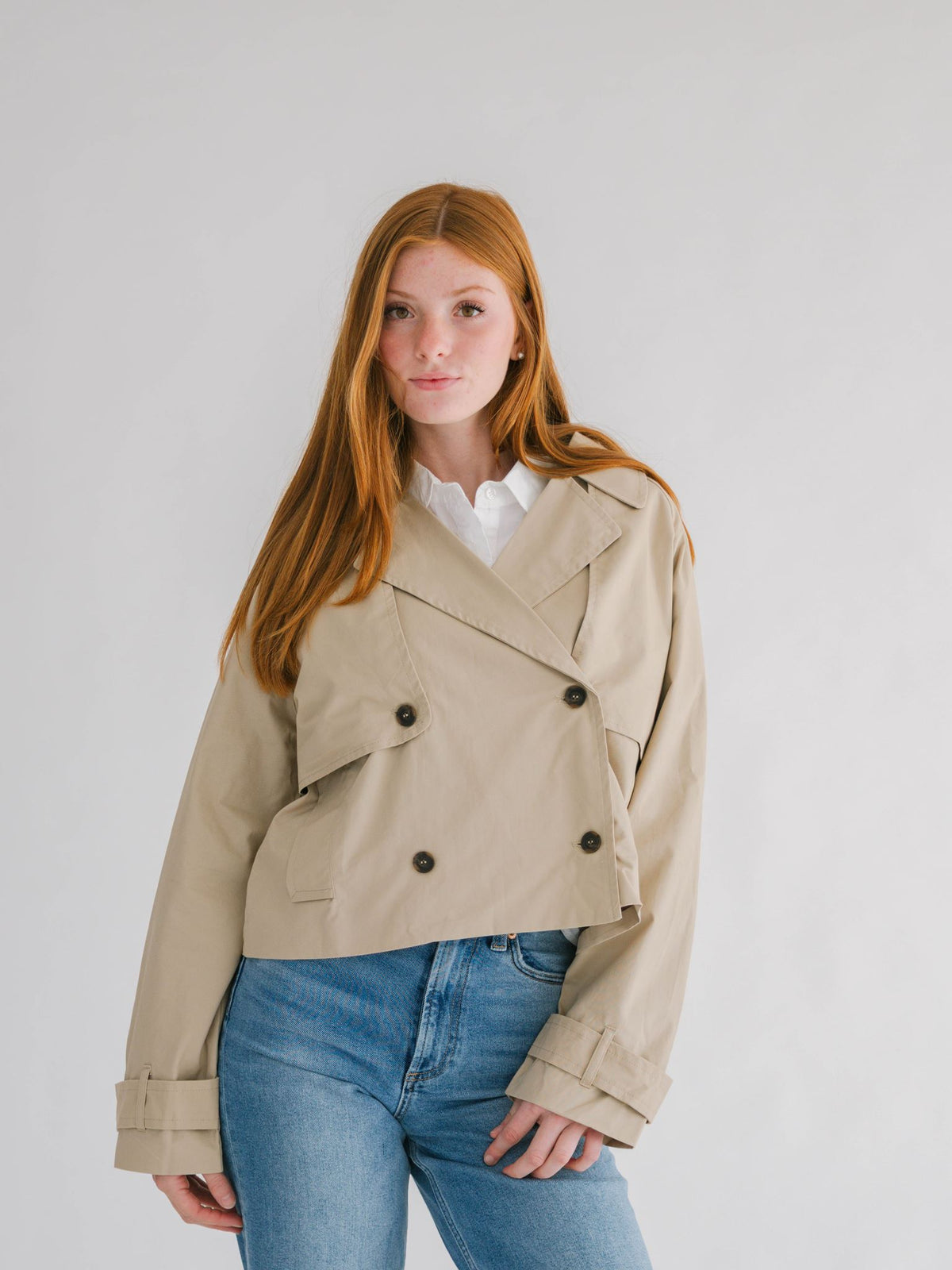 Sylvie Cropped Trench Jacket