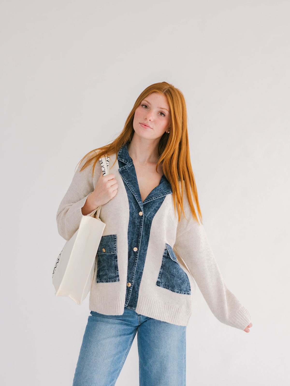 Sara Oatmilk Denim Jacket