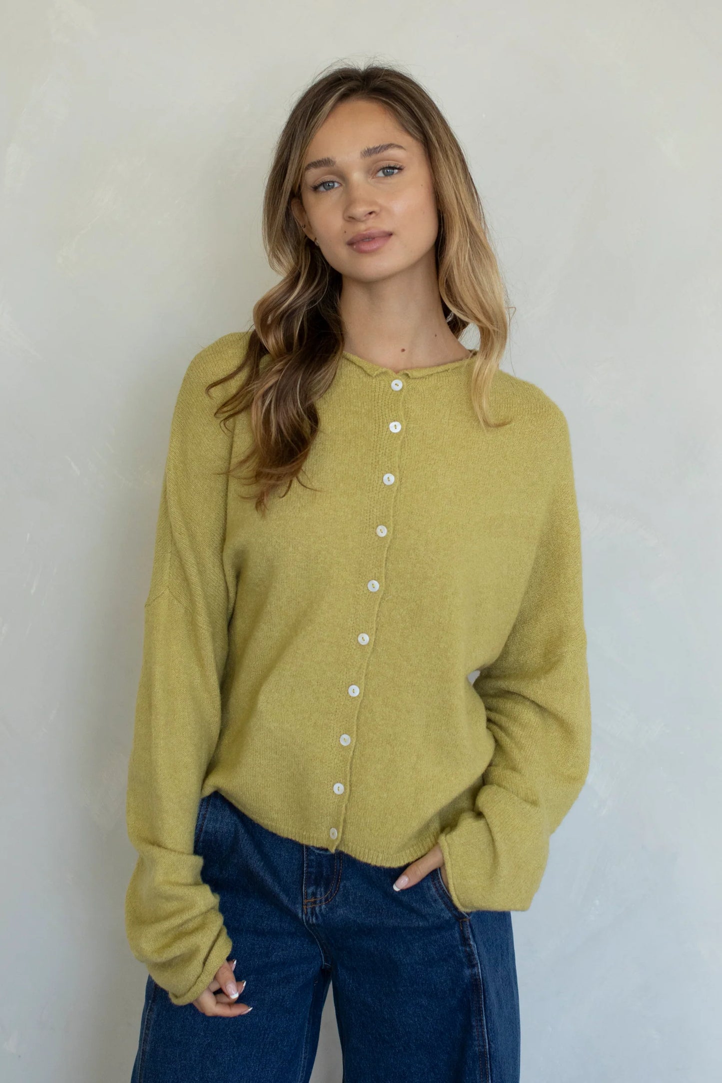 Moss Green Piper Cardigan