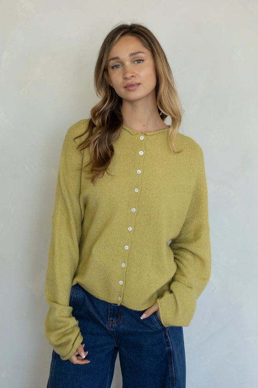 Moss Green Piper Cardigan